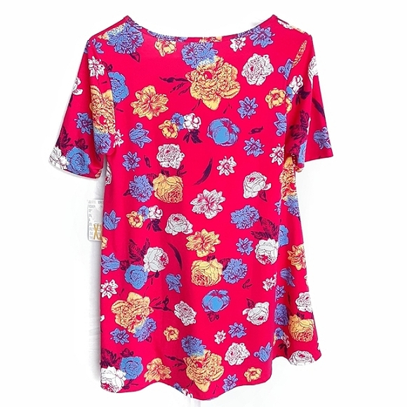 NWT LULAROE Perfect-T Floral Side Split Hem Tunic Top Size XXS / Medium - Picture 2 of 9